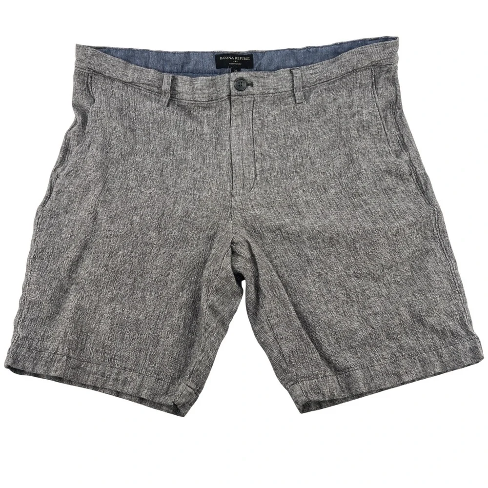 Banana Republic Aiden Shorts Mens 36 Grey Khaki Bundle 2 Pairs‎